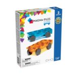2 Bases de Vehículos Azul-Naranja Magna tiles