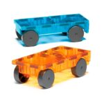 2 Bases de Vehículos Azul-Naranja Magna tiles - Imagen 2