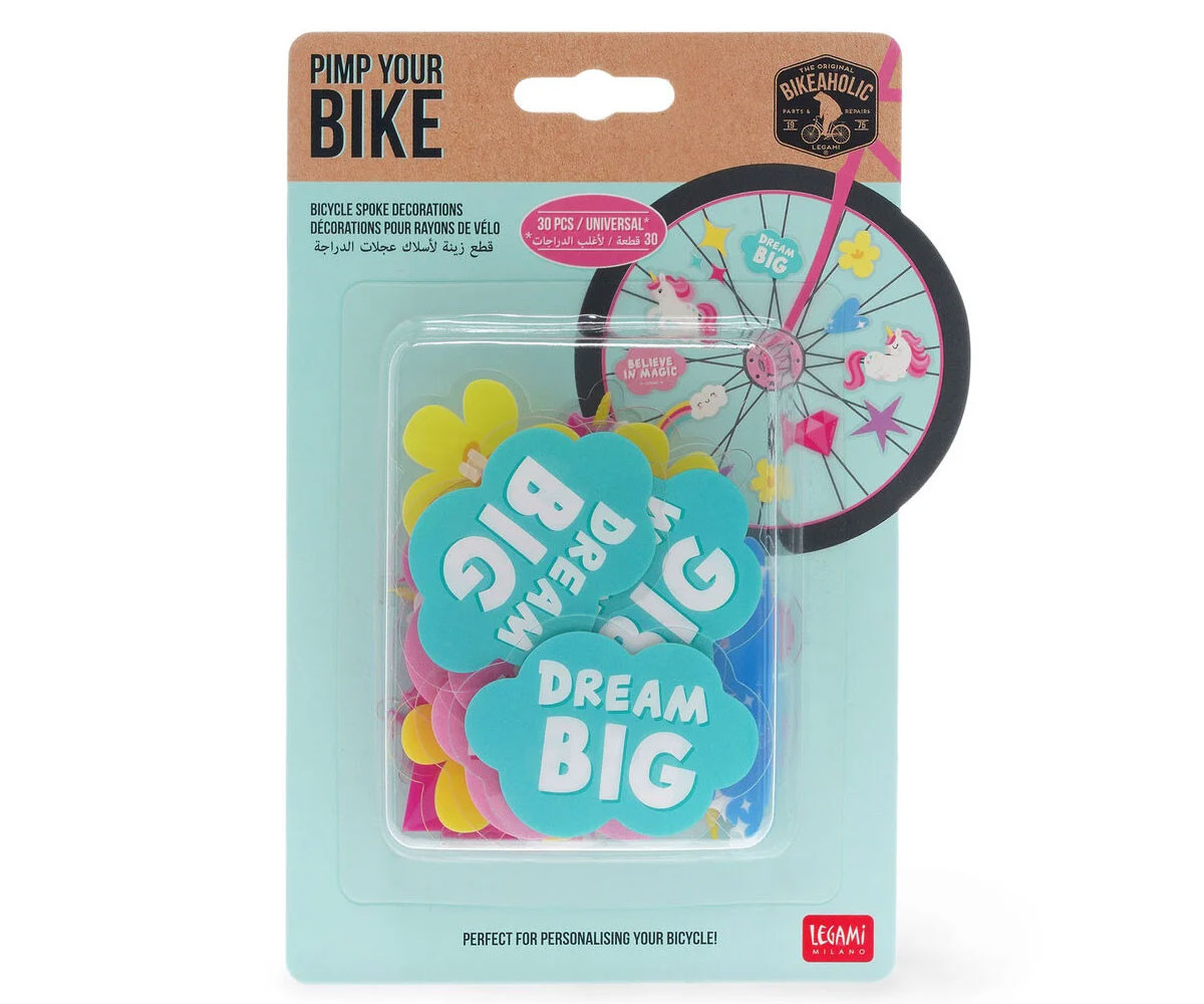 a4 30 Decoraciones para Radios de Bicicleta Unicornio Legami - Imagen 1